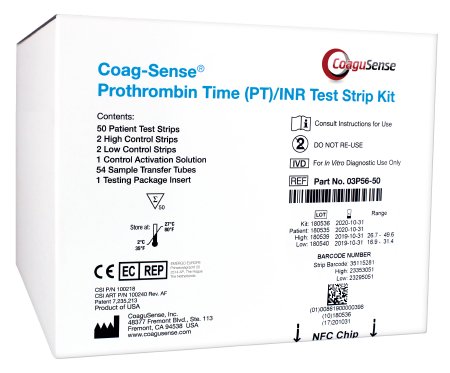 Rapid Test Kit Coag-Sense® Professional Blood Coagulation Test Prothrombin Time Test (PT/INR) Whole Blood Sample 50 Tests by Coagusense  ID 03P56-50